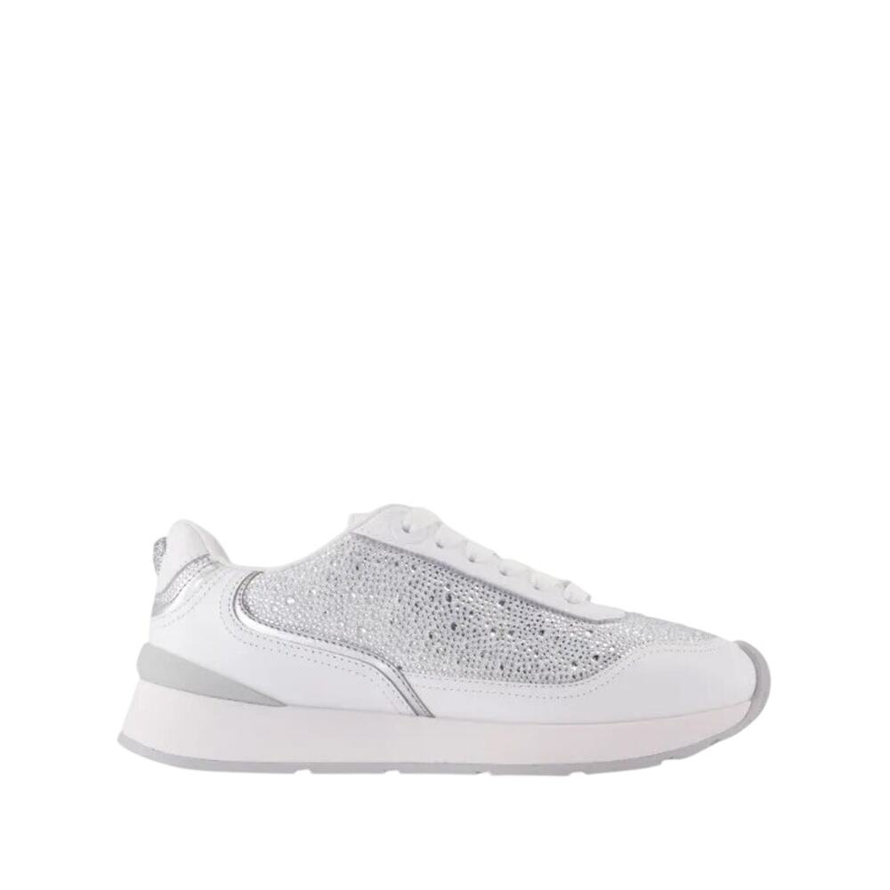 Versace NIB Crystal Embellished Leathet Low-Top Sneakers in White Size 40